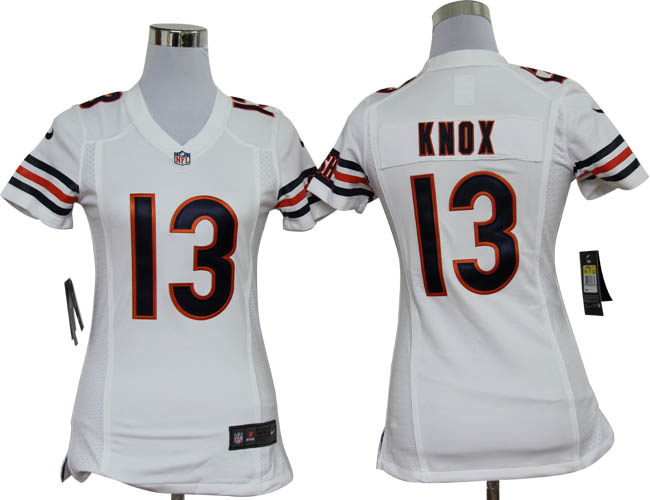 #13 Knox white Chicago Bears women NIKE jersey