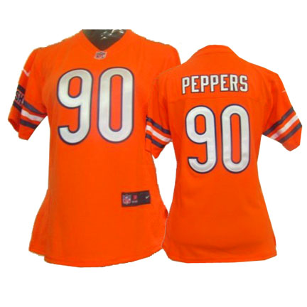 NIKE Chicago Bears #90 Peppers women Orange jersey