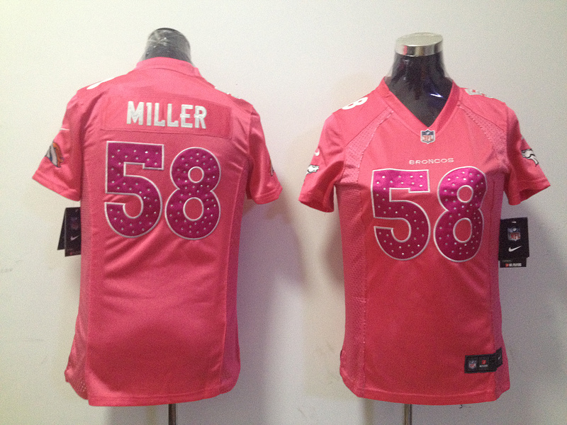 broncos #58 miller pink Women Game Nike NFL Jersey