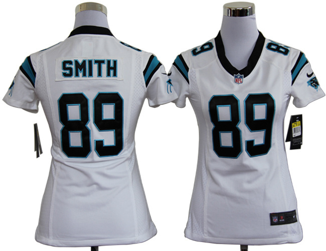 NIKE women white Steve Smith jersey, Carolina Panthers #89 jersey