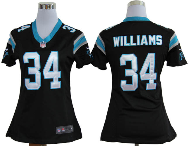 Panthers #34 D.Williams black Women Nike NFL Jersey