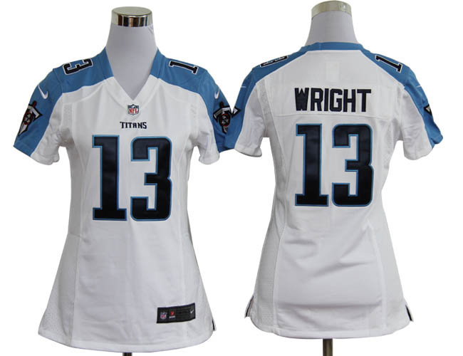 NIKE Tennessee Titans #13 Wright women White jersey