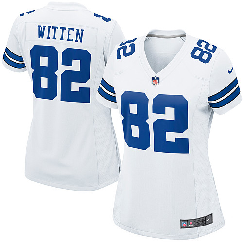 women NIKE Witten White jersey, Dallas cowboys #82 Portrait Fashion jersey