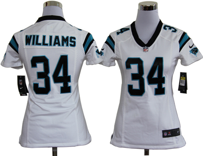 Austin Jersey: Nike Women Nike NFL #34 Carolina Panthers Jersey In white color