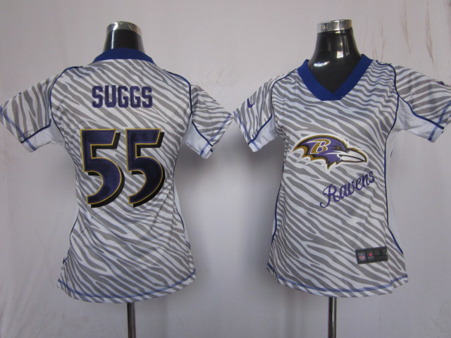 NIKE women Zebra Terrell Suggs jersey, Baltimore Ravens #55 NFL jersey