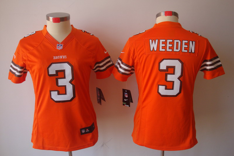 NIKE Cleveland Browns #3 Weeden women limited jersey in orange