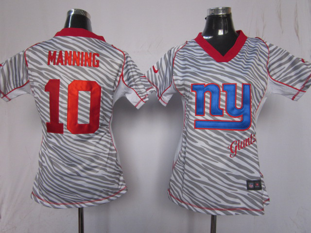 Zebra Eli Manning Women Fashion Nike NFL New York Giants #10 Jersey