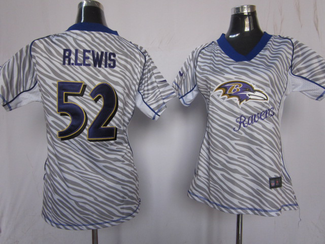 #52 Ray Lewis Zebra Baltimore Ravens women NIKE NFL jersey