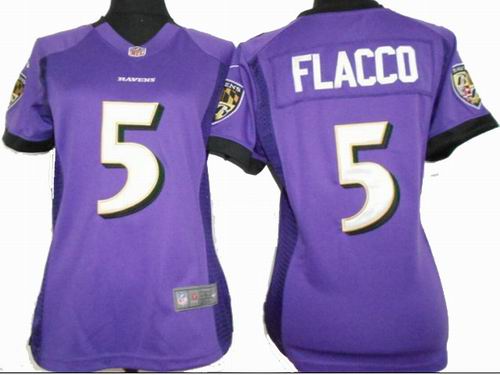 Ravens #5 Joe Flacco purple Women 2012 Nike NFL Jersey