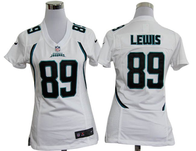 NIKE Jacksonville Jaguars #89 Lewis women white jersey