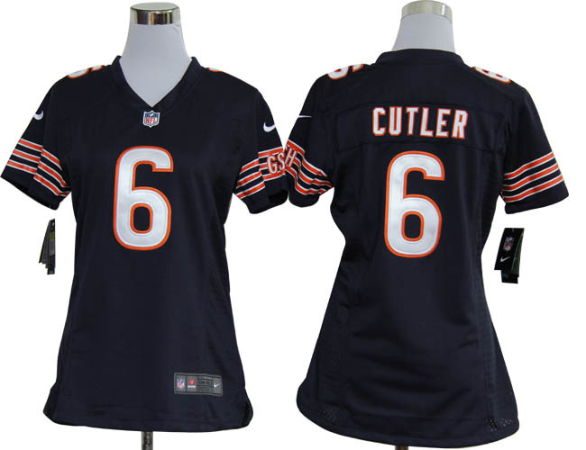 NIKE Chicago Bears #6 Cutler women jersey in Blue game