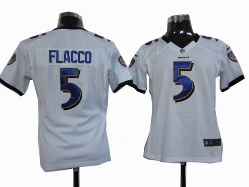 NIKE Baltimore Ravens #5 Joe Flacco women 2012 jersey in white game