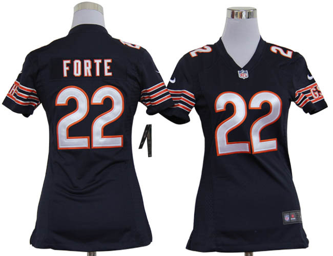 women NIKE Forte Blue jersey, Chicago Bears #22 jersey