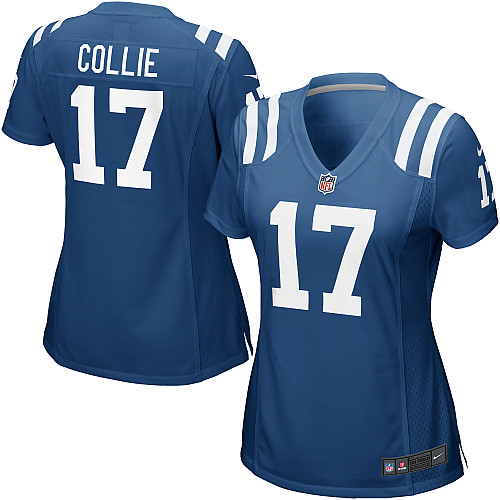 NIKE Indianapolis Colts #17 Austin Collie women Team Color game jersey