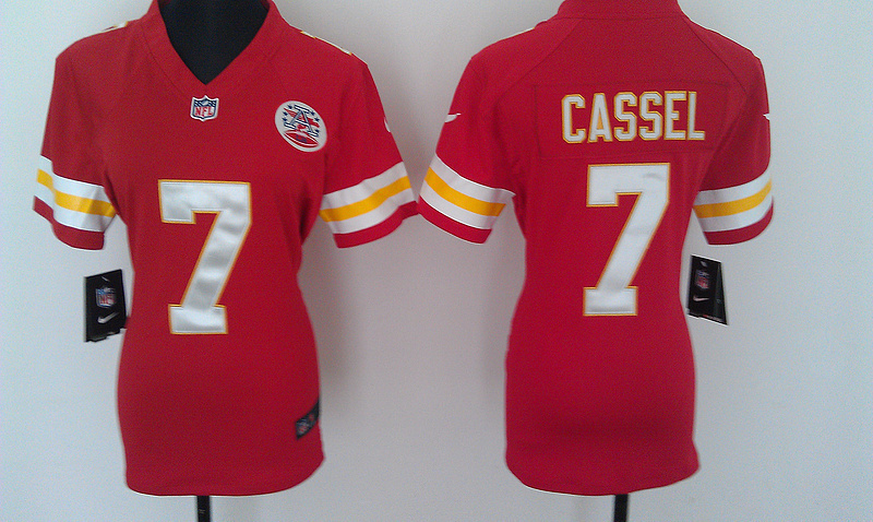 NIKE women red Matt Cassel jersey, Kansas City Chiefs #7 jersey