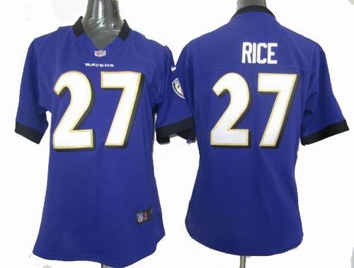 Purple #27 Ray Rice Baltimore Ravens women NIKE game jersey