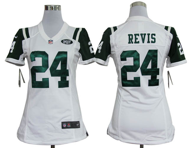 NIKE New York Jets #24 Darrelle Revis women white game jersey
