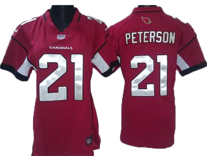 #21 Patrick Peterson Red Arizona Cardinals women NIKE NFL jersey
