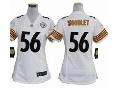 #56 Lamarr Woodley white Pittsburgh Steelers women NIKE NFL jersey