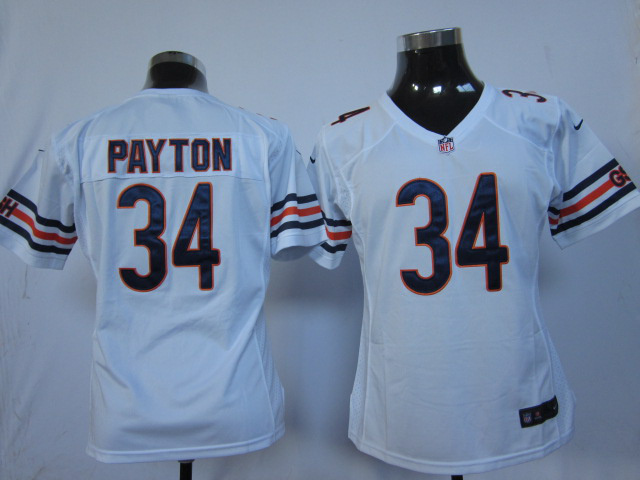 White Walter Payton Bears Women Game Nike NFL #34 Jersey