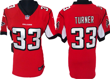 NIKE Atlanta Falcons #33 Michael Turner women jersey in red