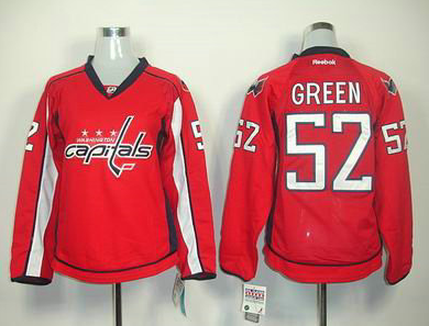 Red Mike Green NHL Capitals #52 Womens Jersey