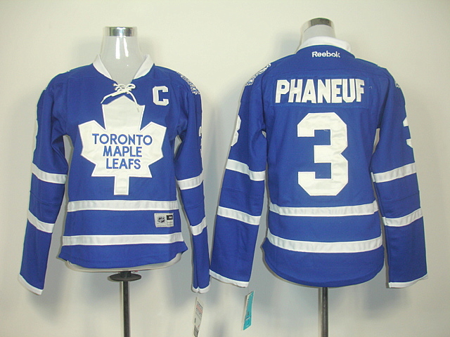 NHL Toronto Maple Leafs #3 Dion Phaneuf Womens jersey in Blue