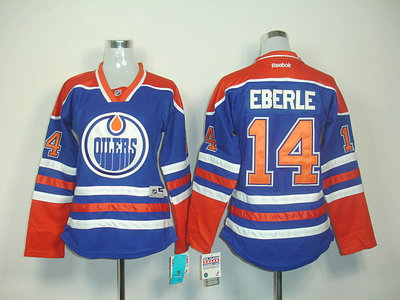 NHL Edmonton Oilers #14 Jordan Eberle Blue Womens jersey