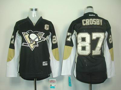NHL Pittsburgh Penguins #87 Sidney Crosby black Womens jersey