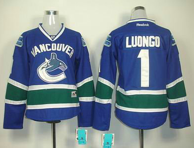 #1 Roberto Luongo Blue NHL Vancouver Canucks Womens jersey