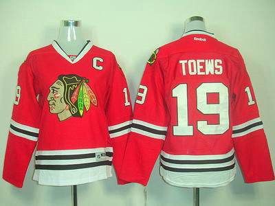 TOEWS Red jersey, NHL Redhawks #19 Womens C Patch jersey