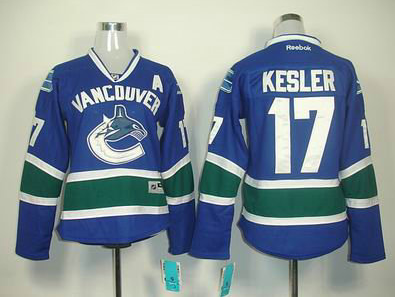 #17 Ryan Kesler Blue NHL Vancouver Canucks Womens jersey