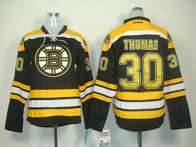 Tim Thomas Black jersey, NHL Bruins #30 Womens jersey