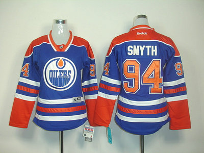 Smith Blue jersey, NHL Oilers #94 Womens jersey