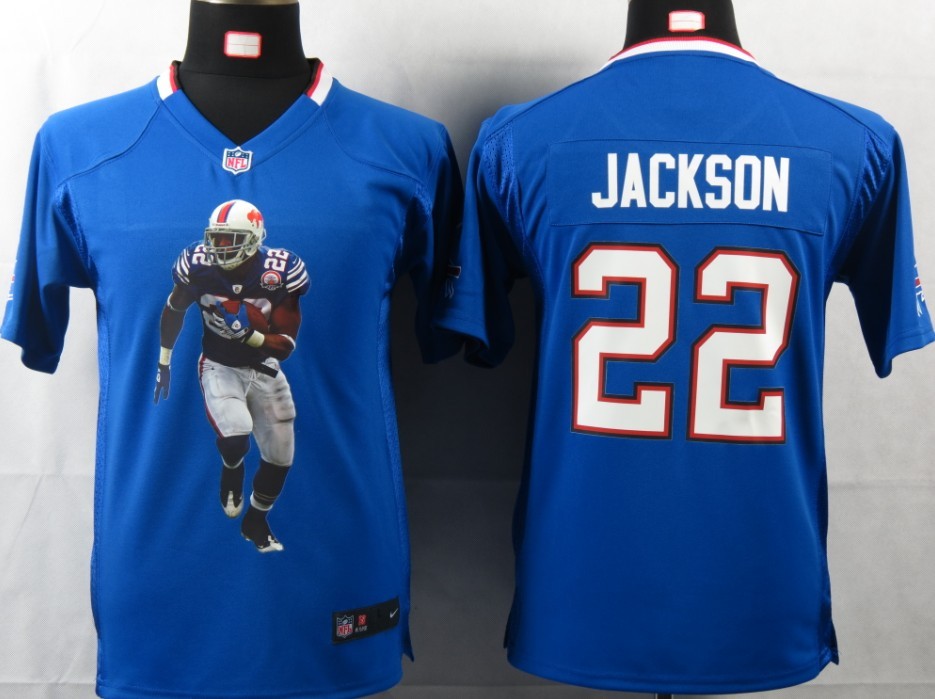 Nike Portrait Fashion Game Buffalo Bills #22 Jackson Blue youth jersey