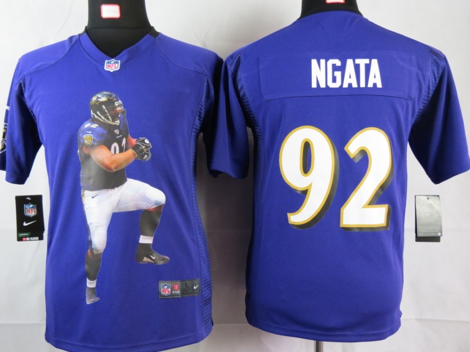 Ravens #92 Ngata Game Purple Youth Portrait Fashion Nike NFL Jersey