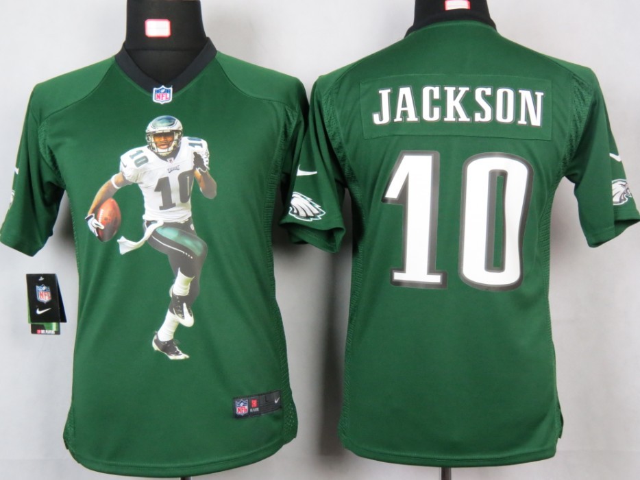 Nike Portrait Fashion Game Youth Green Jackson jersey, Nike Portrait Fashion Game Philadelphia Eagles #10 jersey