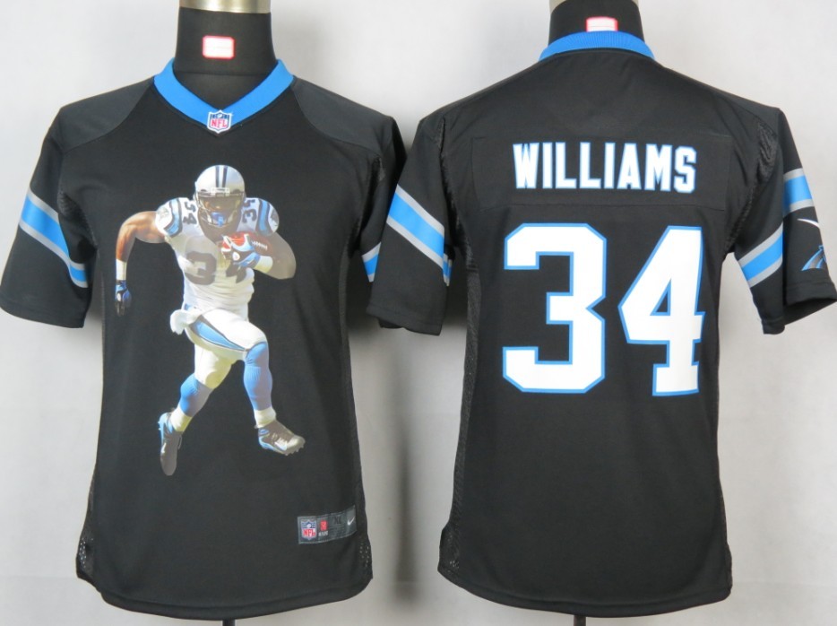 Williams Jersey Black Game #34 Nike NFL Carolina Panthers Jersey