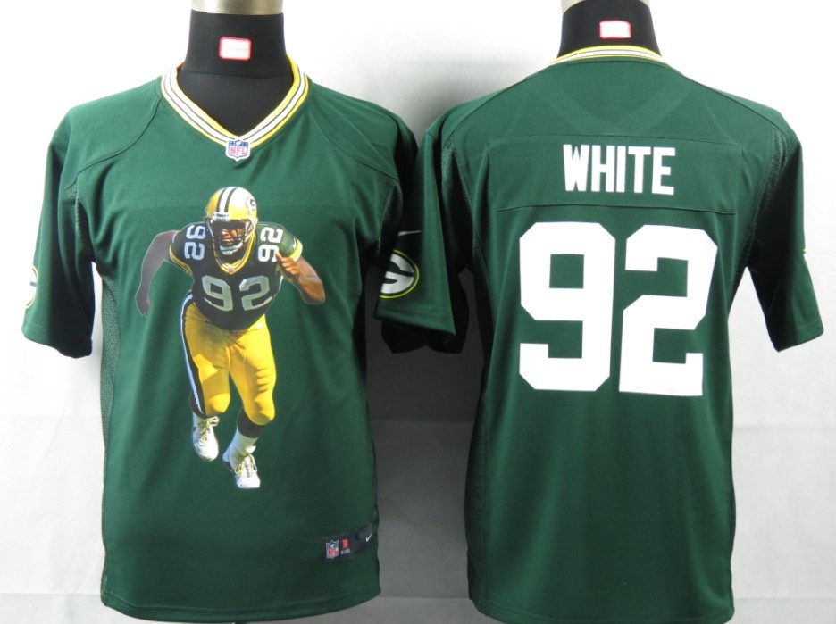 White Blue Nike Packers Youth Portrait Fashion Jersey