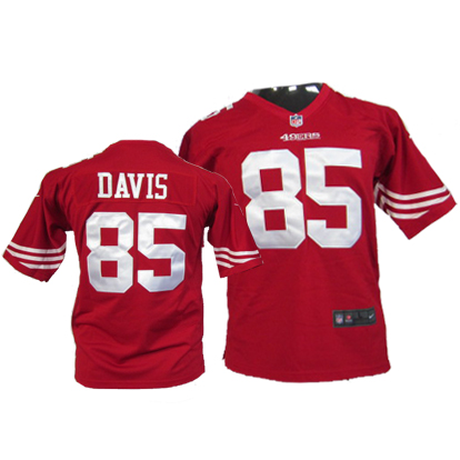 red #85 davis Nike Game san francisco 49ers youth jersey