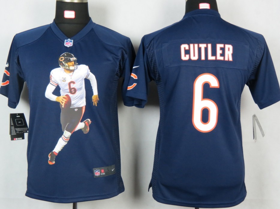 Bears #6 Cutler Game Blue Youth Portrait Fashion Nike NFL Jersey