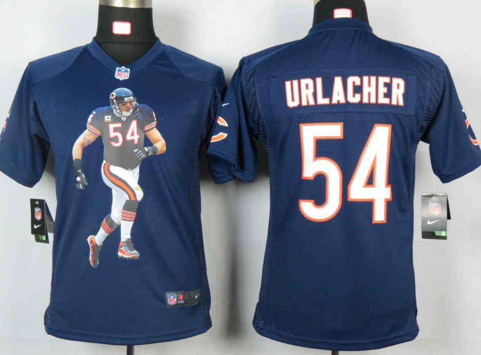 Nike Portrait Fashion Game youth Urlacher Blue jersey, Nike Portrait Fashion Game Chicago Bears #54 jersey