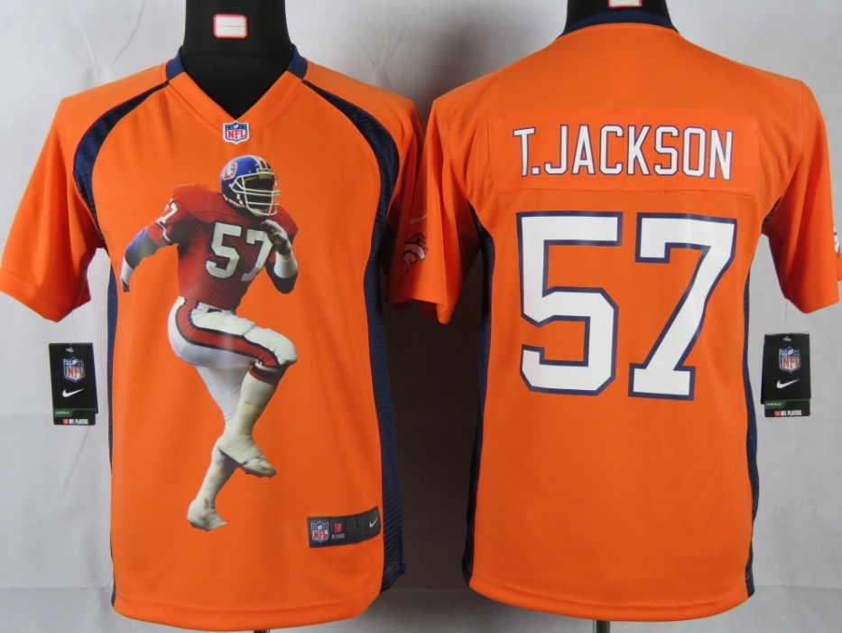 Orange T.jackson Game Youth Portrait Fashion Nike NFL Broncos #57 Jersey
