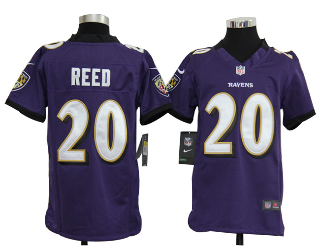 Nike Game Youth Purple Ed Reed jersey, Nike Game Baltimore Ravens #20 jersey