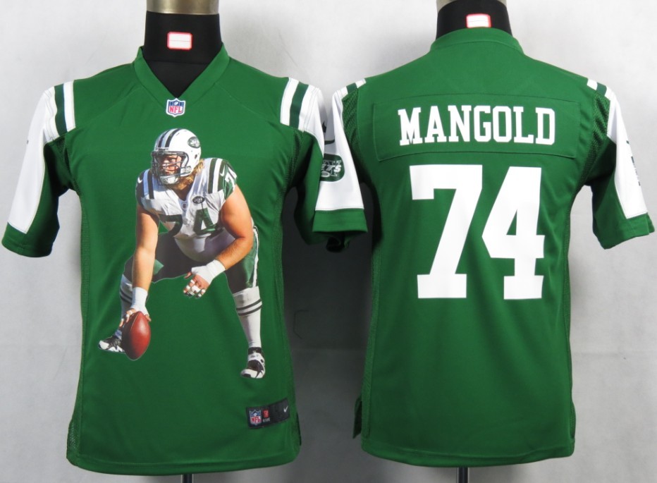 Jets #74 Nick Mangold Game green Youth Portrait Fashion Nike NFL Jersey