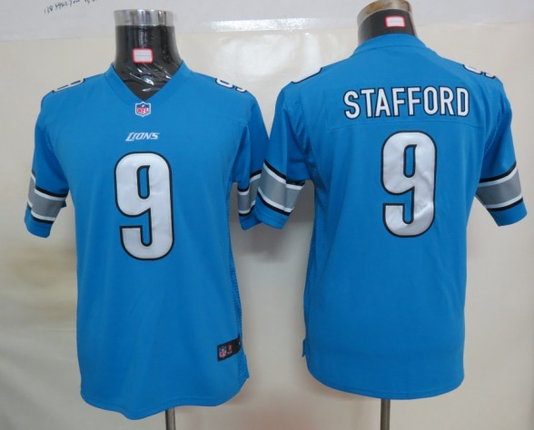 Nike Game youth Stafford Blue jersey, Detroit Lions #9 jersey