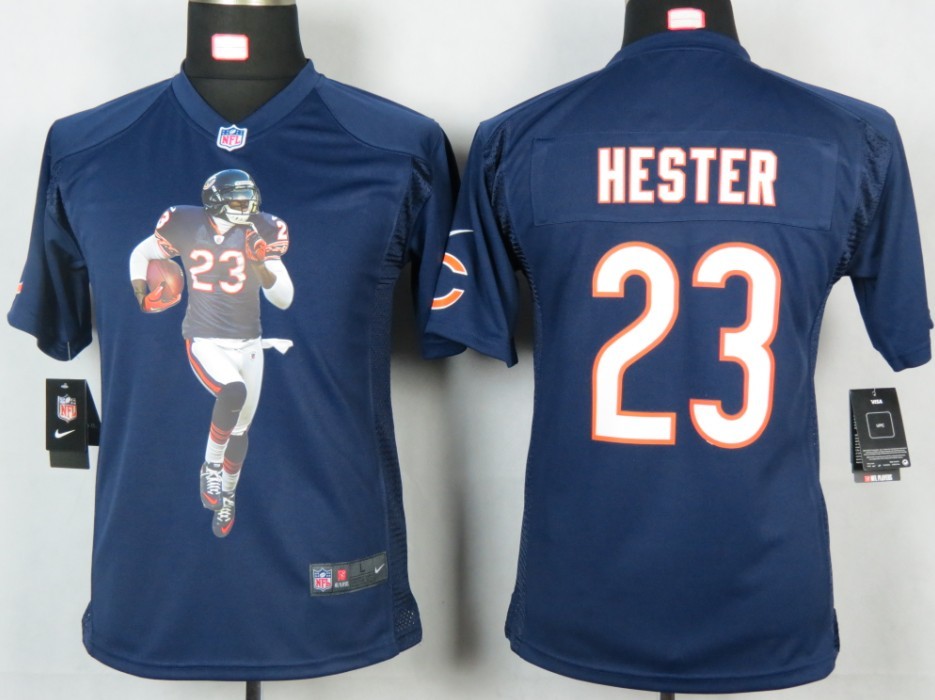 Nike Portrait Fashion Game Youth Hester Blue jersey, Nike Portrait Fashion Game Chicago Bears #23 jersey