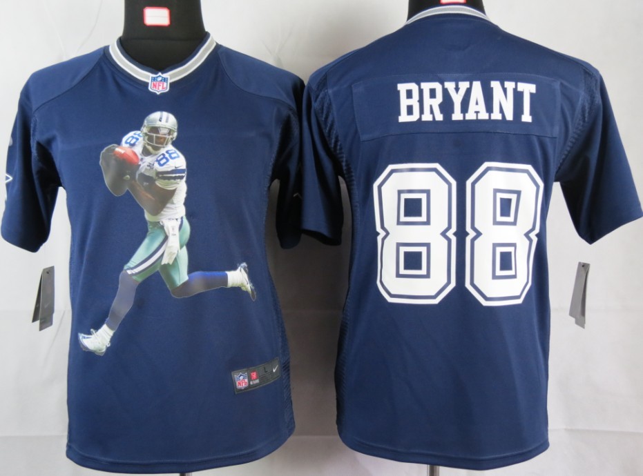 Cowboys #88 Bryant Game Blue Youth Portrait Fashion Nike NFL Jersey