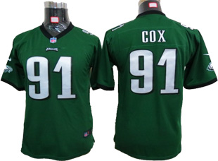 green Cox Youth Nike NFL Eagles #91 Jersey