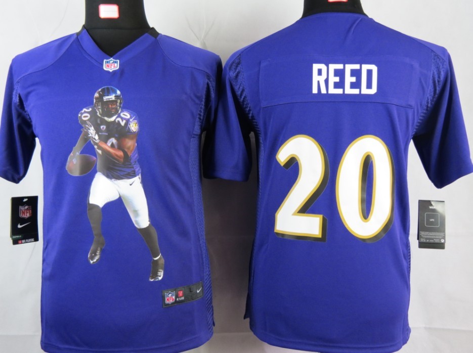 Reed Jersey Purple Game #20 Nike NFL Baltimore Ravens Jersey